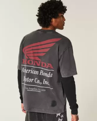 Boxy Heavyweight Honda Grafik-T-Shirt