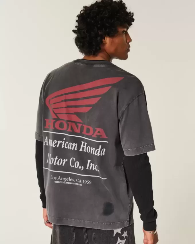 Boxy Heavyweight Honda Grafik-T-Shirt Boxy Heavyweight Honda Grafik-T-Shirt
