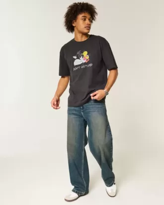Boxy Heavyweight Looney Tunes Grafik-T-Shirt