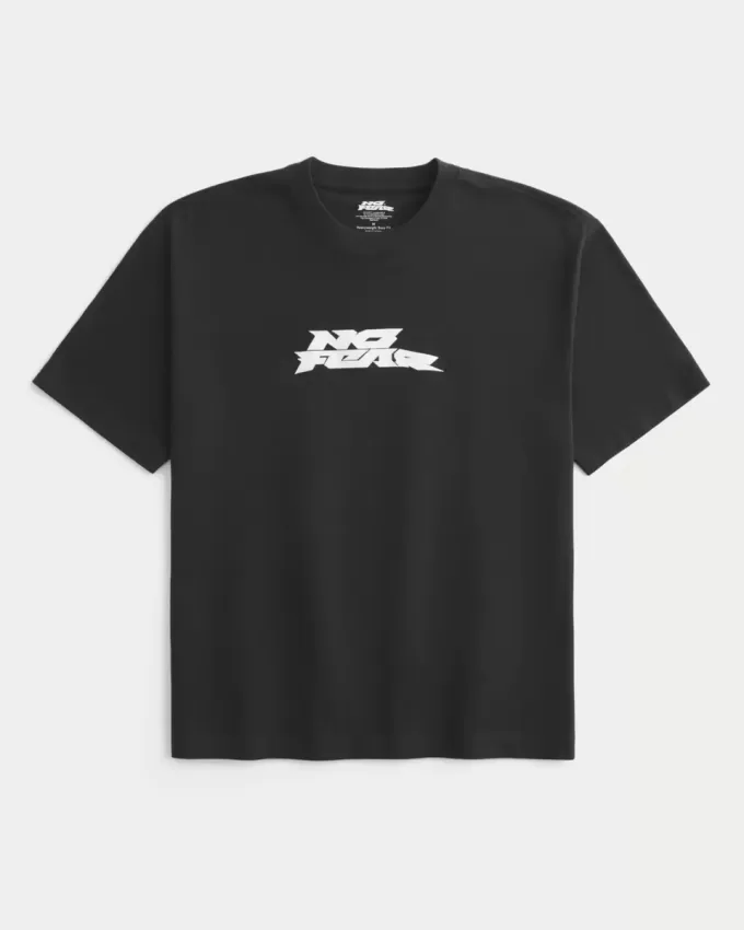 Boxy Heavyweight „No Fear“-T-Shirt mit Grafik Boxy Heavyweight „No Fear“-T-Shirt mit Grafik