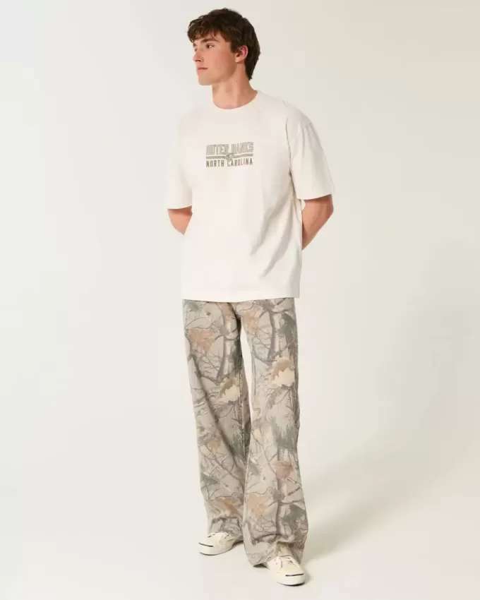 Boxy Heavyweight Outer Banks Grafik-T-Shirt