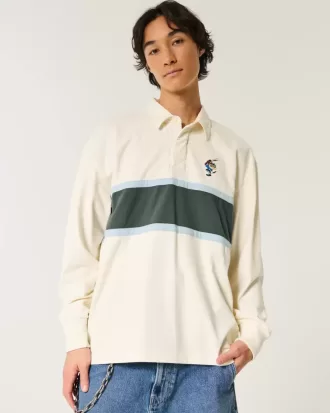 Boxy Heavyweight Rugby-Poloshirt mit Tasmanian Devil-Grafik Boxy Heavyweight Rugby-Poloshirt mit Tasmanian Devil-Grafik