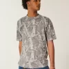 Boxy Heavyweight T-Shirt mit Rundhalsausschnitt und Camouflage-Muster Boxy Heavyweight T-Shirt mit Rundhalsausschnitt und Camouflage-Muster