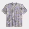 Boxy Heavyweight T-Shirt mit Rundhalsausschnitt und Camouflage-Muster Boxy Heavyweight T-Shirt mit Rundhalsausschnitt und Camouflage-Muster