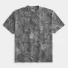 Boxy Heavyweight T-Shirt mit Rundhalsausschnitt und Camouflage-Muster Boxy Heavyweight T-Shirt mit Rundhalsausschnitt und Camouflage-Muster