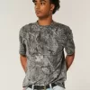 Boxy Heavyweight T-Shirt mit Rundhalsausschnitt und Camouflage-Muster Boxy Heavyweight T-Shirt mit Rundhalsausschnitt und Camouflage-Muster