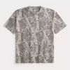 Boxy Heavyweight T-Shirt mit Rundhalsausschnitt und Camouflage-Muster Boxy Heavyweight T-Shirt mit Rundhalsausschnitt und Camouflage-Muster