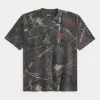 Boxy Heavyweight T-Shirt mit Rundhalsausschnitt und Camouflage-Muster Boxy Heavyweight T-Shirt mit Rundhalsausschnitt und Camouflage-Muster
