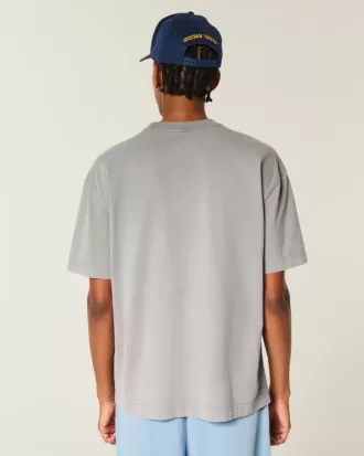 Boxy Heavyweight T-Shirt mit Rundhalsausschnitt und Logo