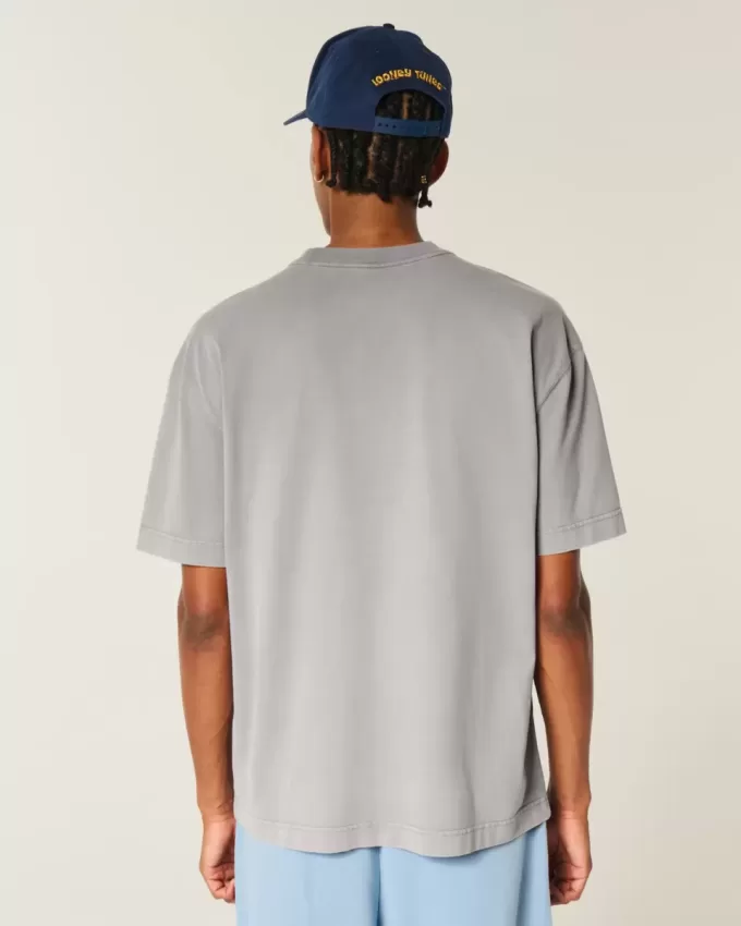 Boxy Heavyweight T-Shirt mit Rundhalsausschnitt und Logo Boxy Heavyweight T-Shirt mit Rundhalsausschnitt und Logo