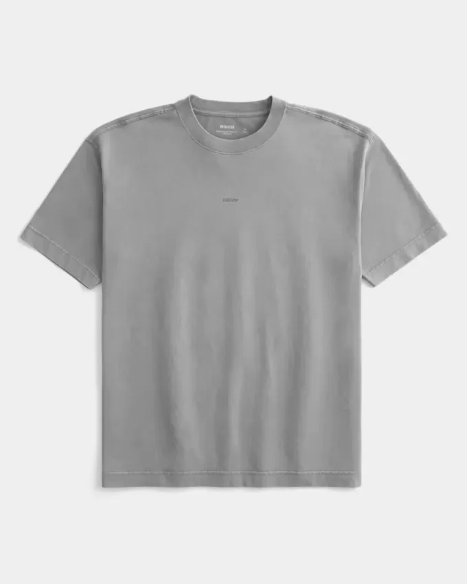 Boxy Heavyweight T-Shirt mit Rundhalsausschnitt und Logo Boxy Heavyweight T-Shirt mit Rundhalsausschnitt und Logo