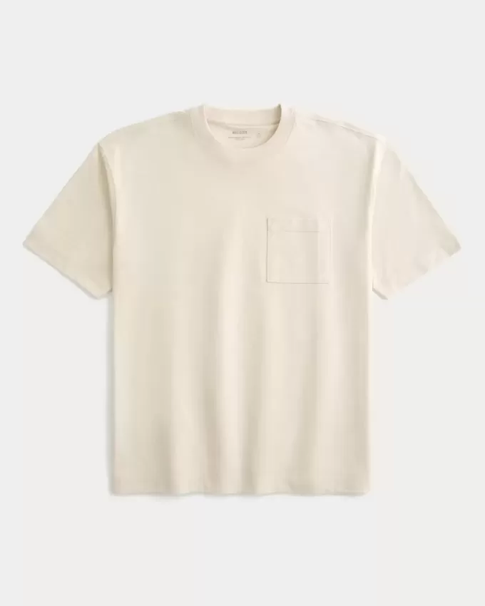 Boxy Heavyweight T-Shirt mit Rundhalsausschnitt und Tasche Boxy Heavyweight T-Shirt mit Rundhalsausschnitt und Tasche