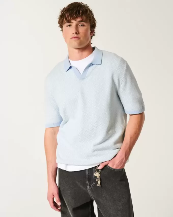 Boxy Kurzarm-Pullover-Polo Boxy Kurzarm-Pullover-Polo