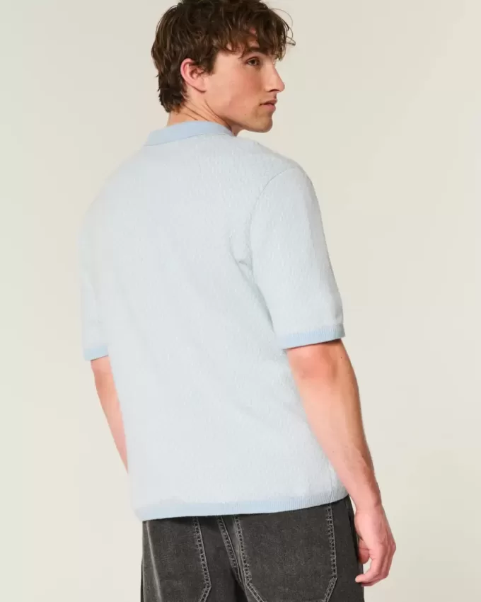 Boxy Kurzarm-Pullover-Polo Boxy Kurzarm-Pullover-Polo
