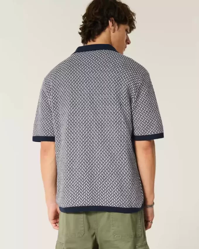 Boxy Kurzarm-Pullover-Polo Boxy Kurzarm-Pullover-Polo