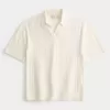 Boxy Kurzarm-Pullover-Polo Boxy Kurzarm-Pullover-Polo