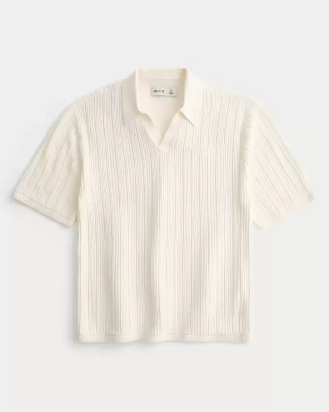 Boxy Kurzarm-Pullover-Polo Boxy Kurzarm-Pullover-Polo