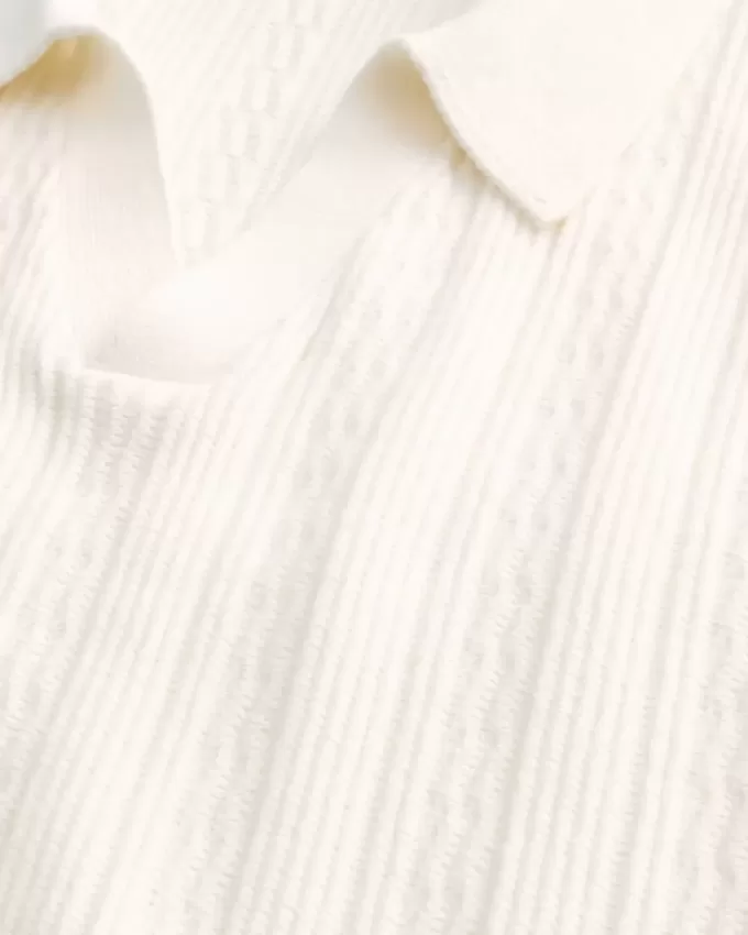 Boxy Kurzarm-Pullover-Polo Boxy Kurzarm-Pullover-Polo