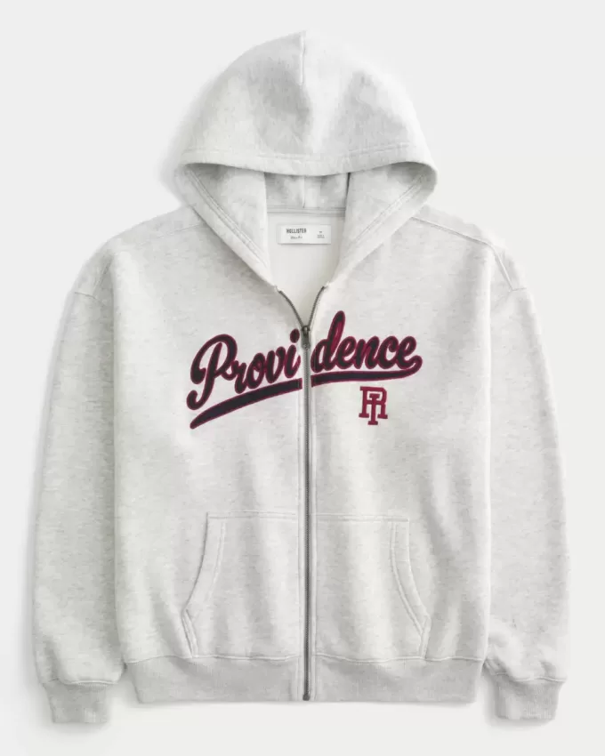 Boxy Providence Rhode Island Grafik-Kapuzenpullover mit Reißverschluss Boxy Providence Rhode Island Grafik-Kapuzenpullover mit Reißverschluss