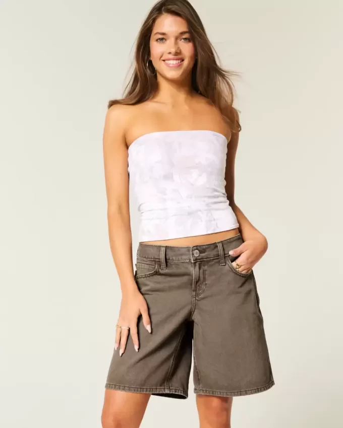 Braune Baggy-Jeans mit niedrigem Bund Braune Baggy-Jeans mit niedrigem Bund