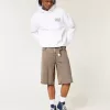 Braune, überfärbte Super Baggy-Jeansshorts Braune, überfärbte Super Baggy-Jeansshorts