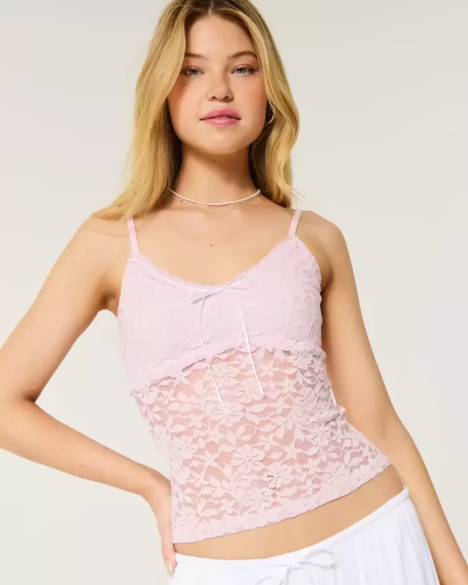 Camisole mit durchgehender Spitze Camisole mit durchgehender Spitze