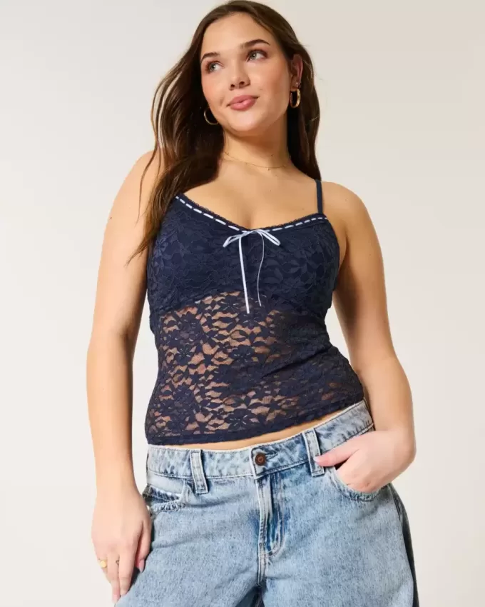 Camisole mit durchgehender Spitze Camisole mit durchgehender Spitze