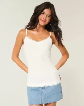 Camisole mit Spitzenbesatz