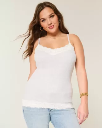 Camisole mit Spitzenbesatz