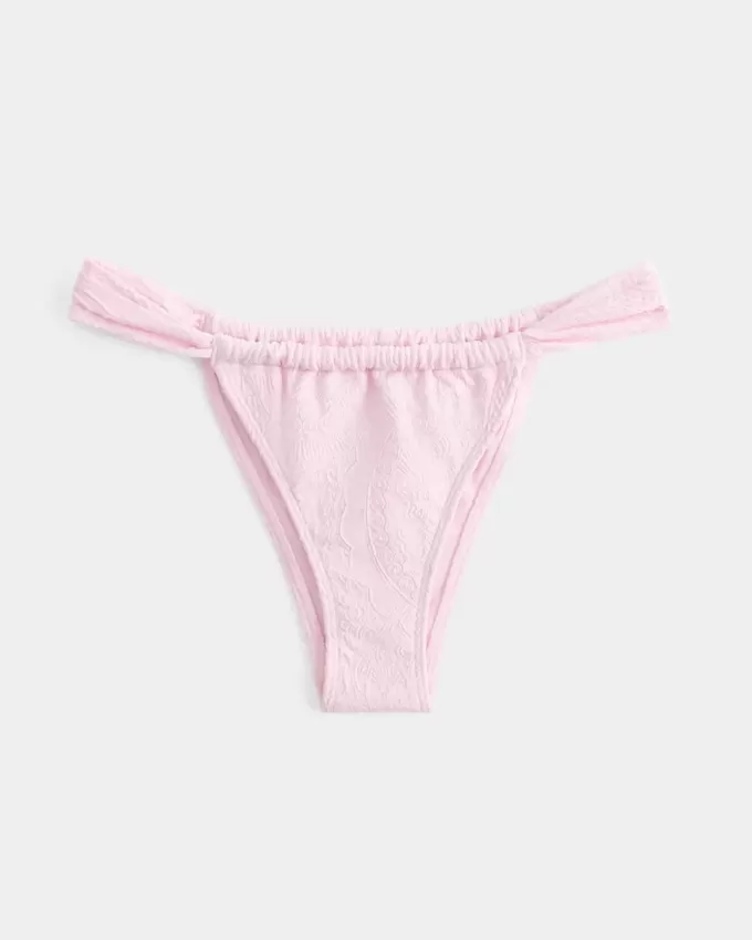 Cheekiest-Bikinihose aus Jacquard mit breiten Trägern