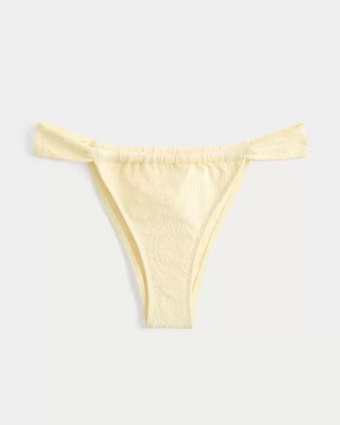 Cheekiest-Bikinihose aus Jacquard mit breiten Trägern