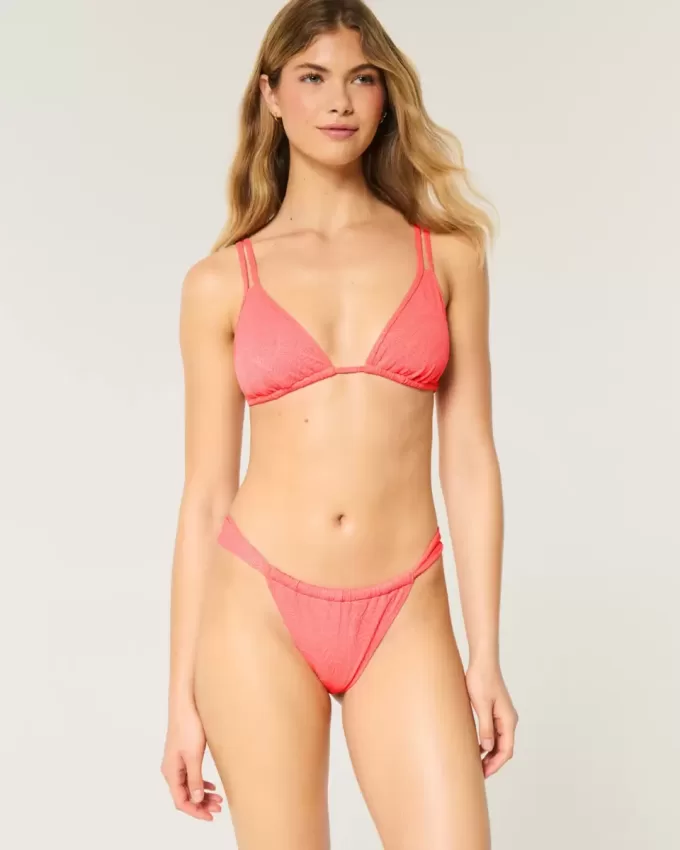 Cheekiest-Bikinihose aus Jacquard mit schmalen Trägern