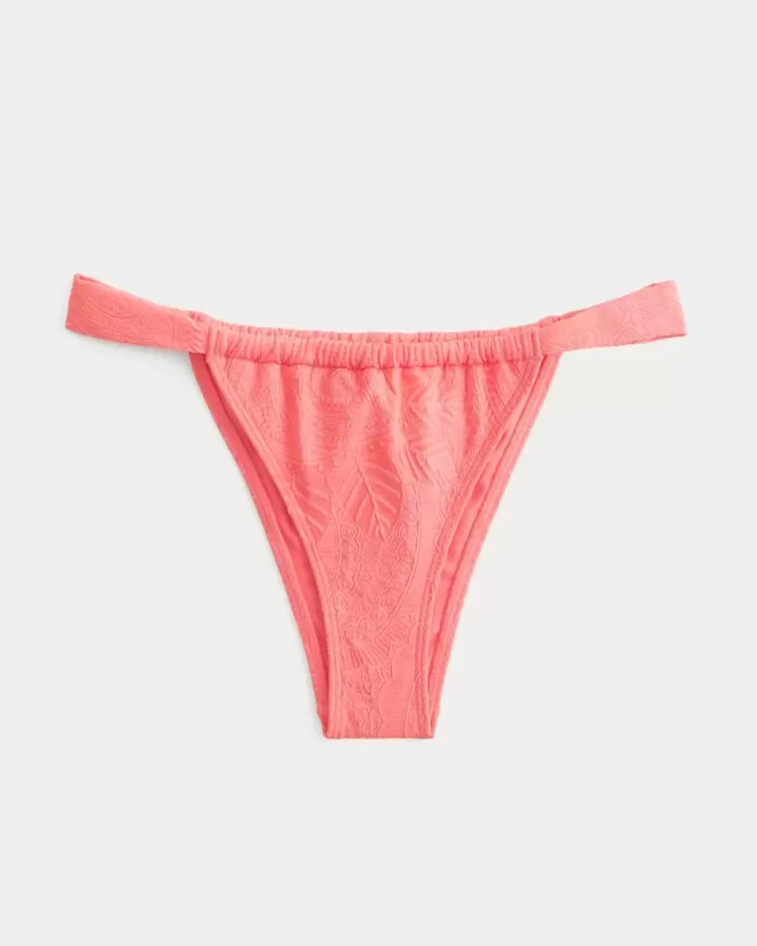 Cheekiest-Bikinihose aus Jacquard mit schmalen Trägern