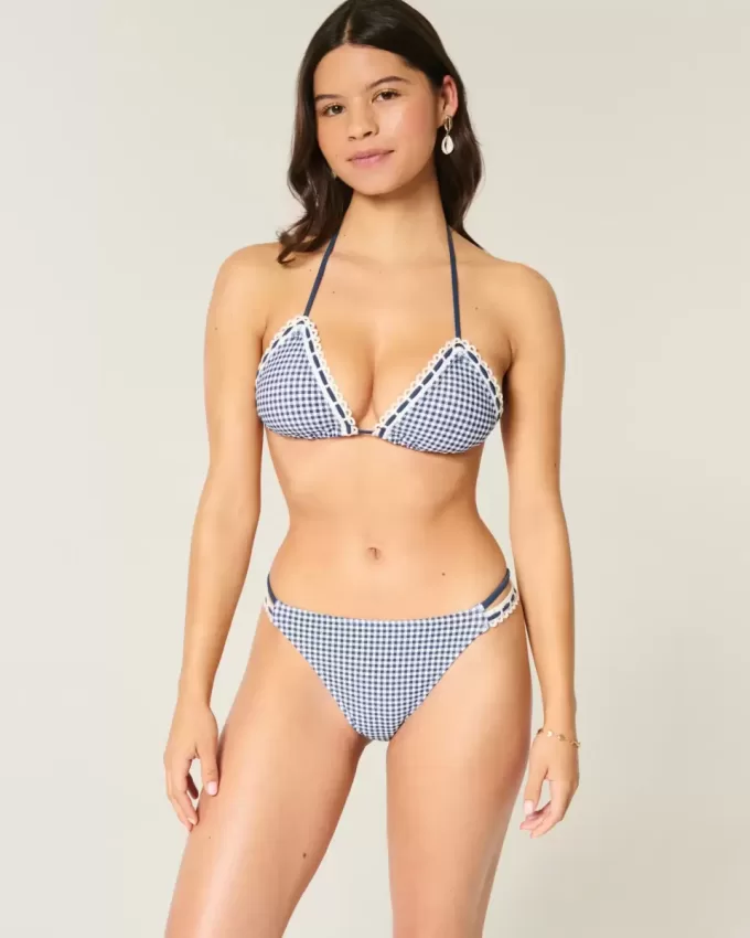 Cheeky-Bikinihose mit Häkelbesatz und Doppelträgern Cheeky-Bikinihose mit Häkelbesatz und Doppelträgern