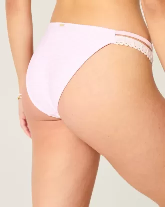 Cheeky-Bikinihose mit Häkelbesatz und Doppelträgern
