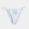 Cheeky-Bikinihose mit Häkelbesatz und Doppelträgern
