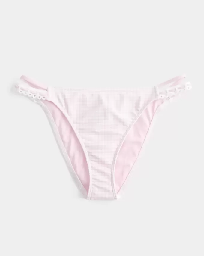 Cheeky-Bikinihose mit Häkelbesatz und Doppelträgern Cheeky-Bikinihose mit Häkelbesatz und Doppelträgern