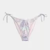 Cheeky-Bikinihose mit seitlicher Schnürung und Häkelbesatz Cheeky-Bikinihose mit seitlicher Schnürung und Häkelbesatz