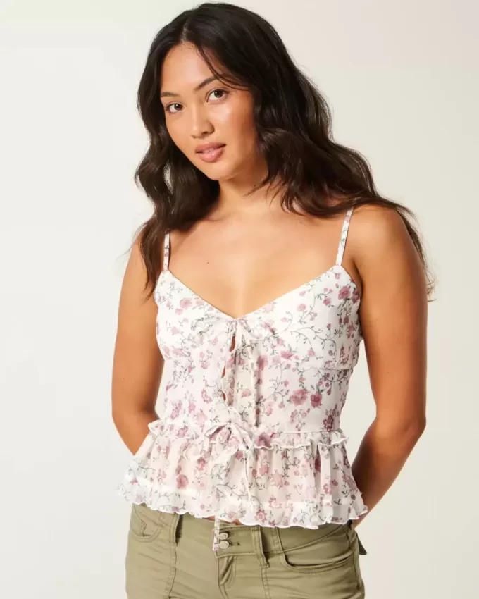 Chiffon-Camisole mit Rüschen Chiffon-Camisole mit Rüschen