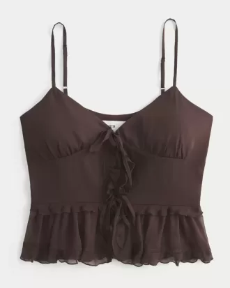 Chiffon-Camisole mit Rüschen