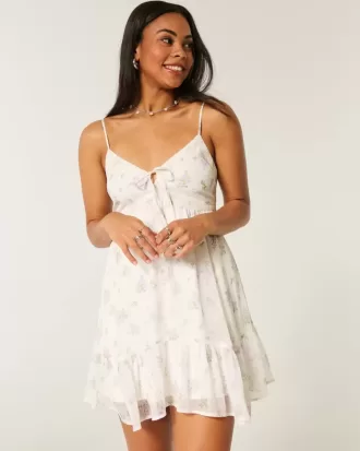 Chiffon-Minikleid mit asymmetrischem Saum