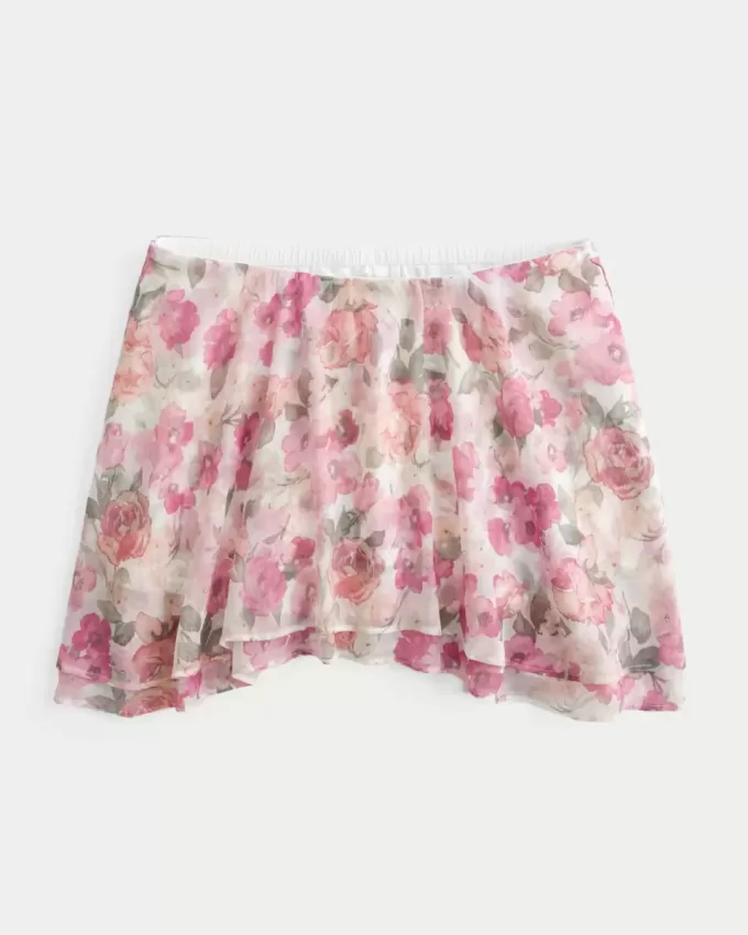 Chiffon-Minirock mit asymmetrischem Saum Chiffon-Minirock mit asymmetrischem Saum