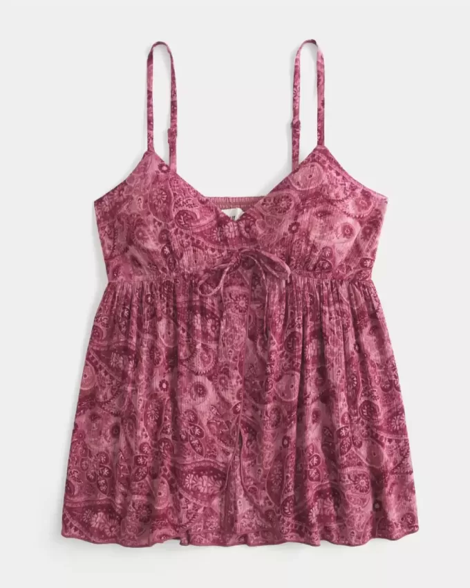 Crinkle Flyaway Babydoll-Oberteil Crinkle Flyaway Babydoll-Oberteil
