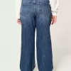 Curvy Baggy-Jeans mit mittlerer Leibhöhe und dunkler Waschung