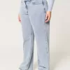 Curvy Baggy-Jeans mit mittlerer Leibhöhe und mittlerer Waschung
