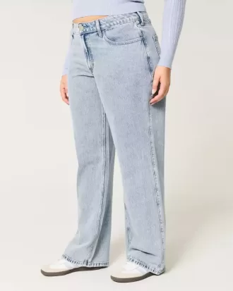 Curvy Baggy-Jeans mit mittlerer Leibhöhe und mittlerer Waschung