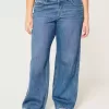 Curvy Baggy-Jeans mit mittlerer Leibhöhe und mittlerer Waschung