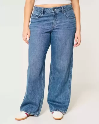 Curvy Baggy-Jeans mit mittlerer Leibhöhe und mittlerer Waschung