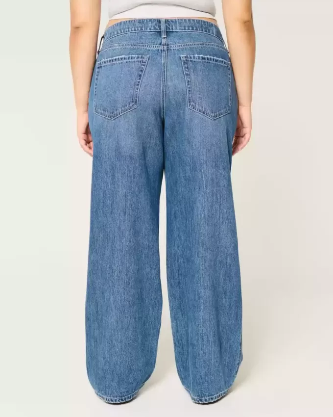Curvy Baggy-Jeans mit mittlerer Leibhöhe und mittlerer Waschung