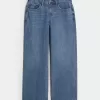 Curvy Baggy-Jeans mit mittlerer Leibhöhe und mittlerer Waschung